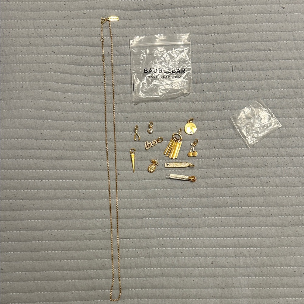 BaubleBar charm bar Gold Necklace charm Collection